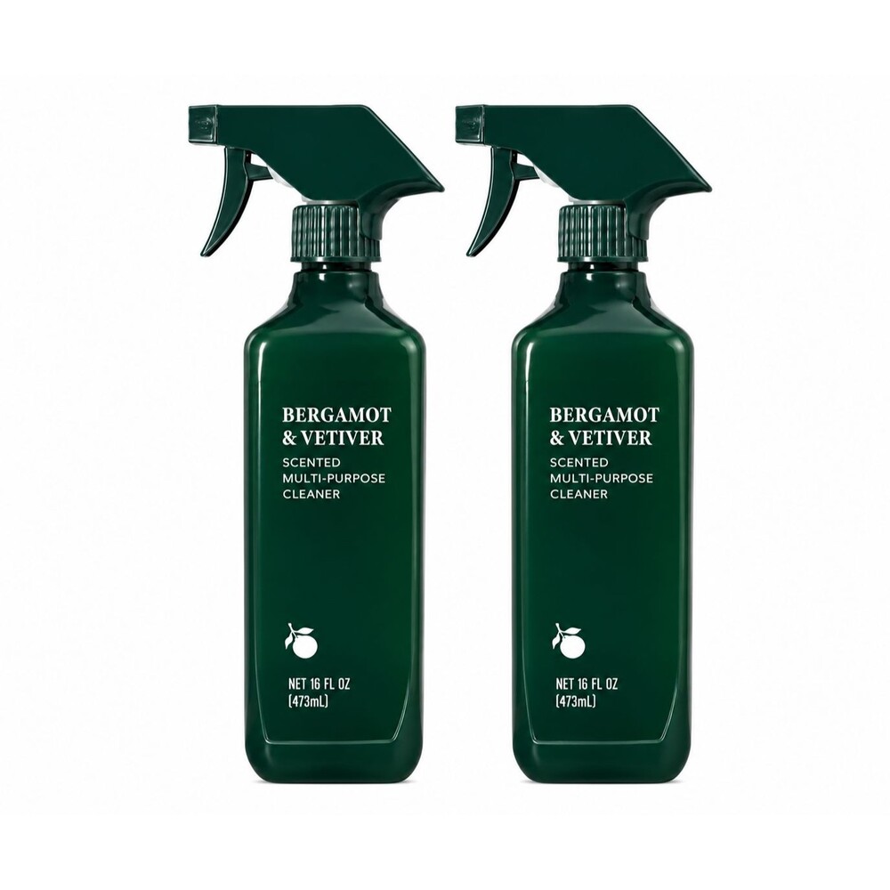 2 Pack Trader Joe's BERGAMOT & VETIVER SCENTED MULTI-PURPOSE CLEANER Spray 16 oz